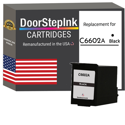 DoorStepInk Remanufactured in the USA Ink Cartridge for HP C6602A Black