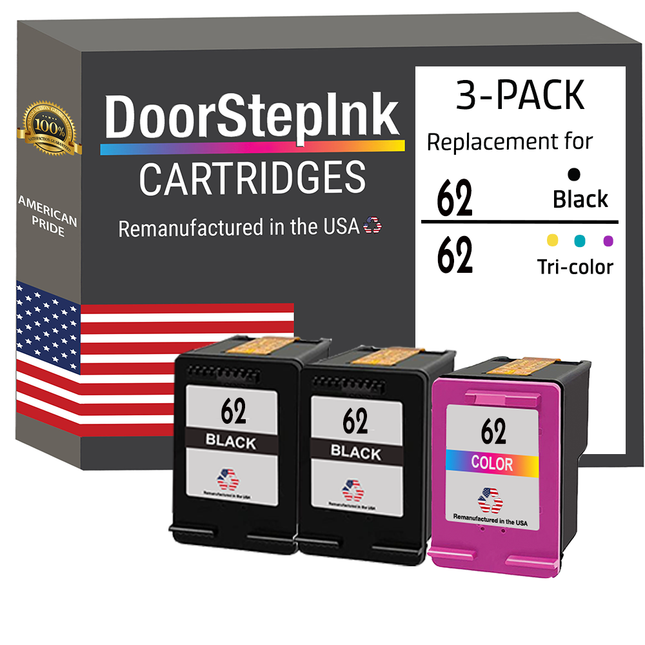 HP 62 2 Black / 1 Tri-Color 3-Pack Ink Cartridges