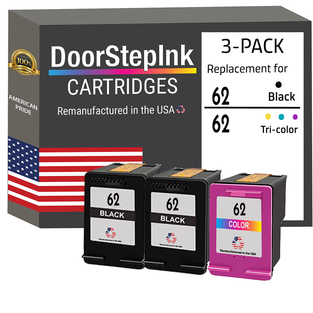 Hp Ink 62 Color Replacement HP 62 (C2P05AN) Black & Color (C2P07AN) Ink-Combo Pack
