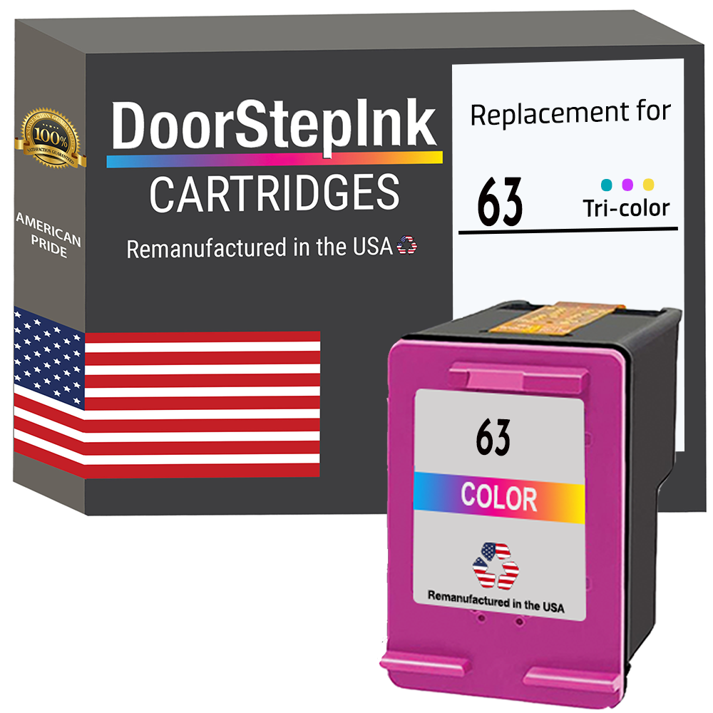 DoorStepInk Brand for HP 63 Color Remanufactured in the USA Ink Cartri