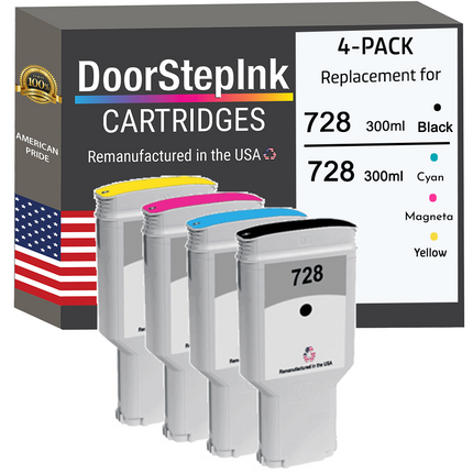  HP 728 300ML (4Pack) Ink Cartridges 