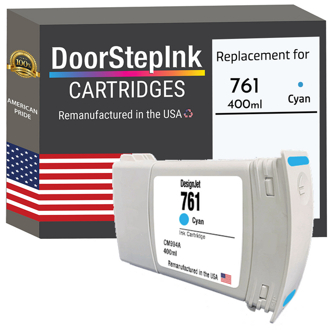 HP Replacement (remanufactured ) 761 400ML  (CM994A) Cyan Ink Cartridges 