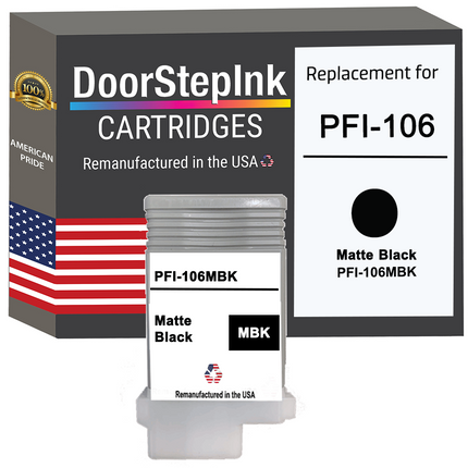 DoorStepInk Remanufactured in the USA Ink Cartridge for Canon PFI-106 130ML Matte Black