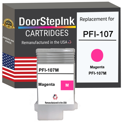 DoorStepInk Brand For Canon PFI-107 130mL Magenta PFI-107M Remanufactured in the USA