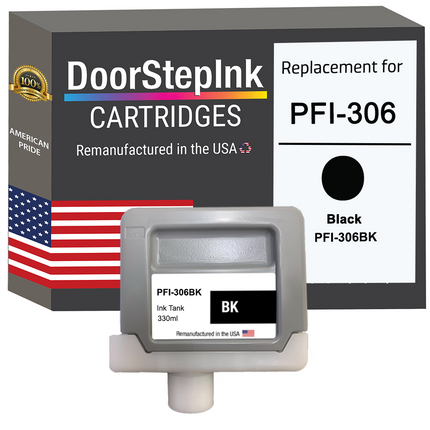 DoorStepInk Remanufactured in the USA Ink Cartridge for Canon PFI-306 330ML Black