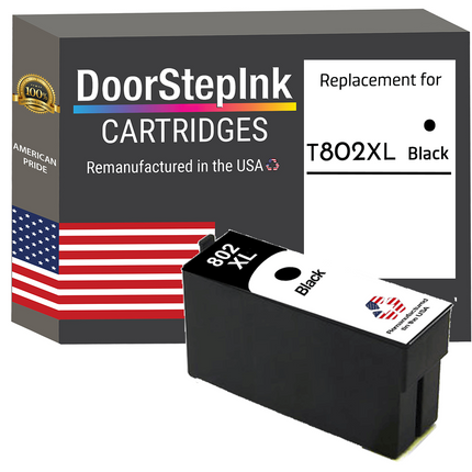 DoorStepInk Remanufactured in the USA Ink Cartridge for Epson T802XL Black