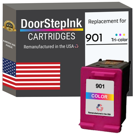 DoorStepInk Remanufactured in the USA Ink Cartridge for 901 CC656AN Tri-Color