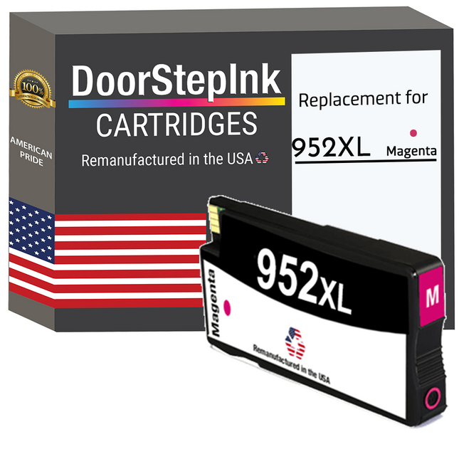 DoorStepInk Remanufactured in the USA Ink Cartridges for 952XL L0S64AN 1 Magenta