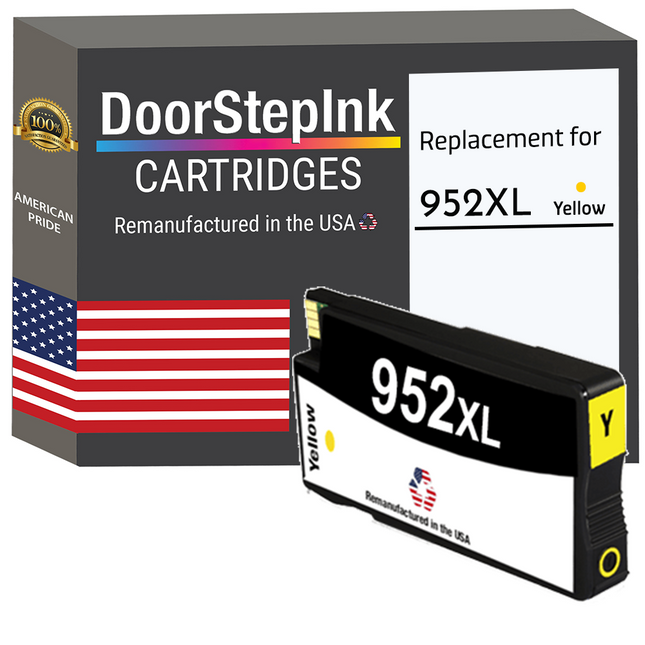 DoorStepInk Remanufactured in the USA Ink Cartridges for 952XL L0S67AN 1 Yellow 