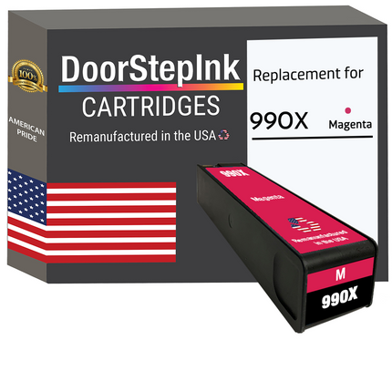DoorStepInk Remanufactured in the USA Ink Cartridges for 990X M0J93AN 1 Magenta