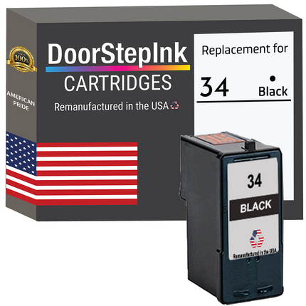 DoorStepInk Remanufactured in the USA Ink Cartridge for Lexmark #34 Black