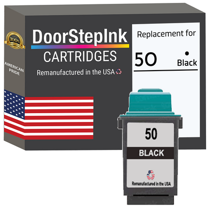 DoorStepInk Remanufactured in the USA Ink Cartridge for Lexmark #50 Black