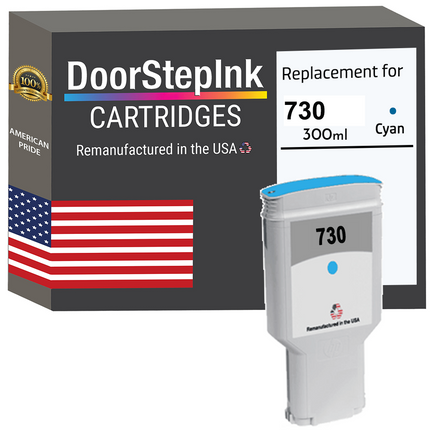 DoorStepInk Remanufactured in the USA Ink Cartridge for 730 300ML Cyan