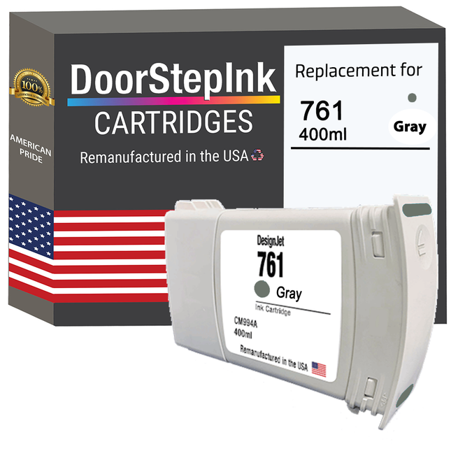 Replacement HP 761 (CM995A) 400mL Gray Ink Cartridge