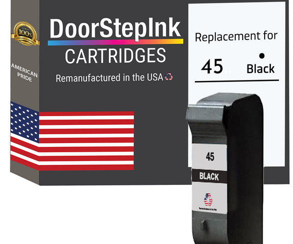 DoorStepInk Brand for HP 45 (51645A) Black Remanufactured in the USA I