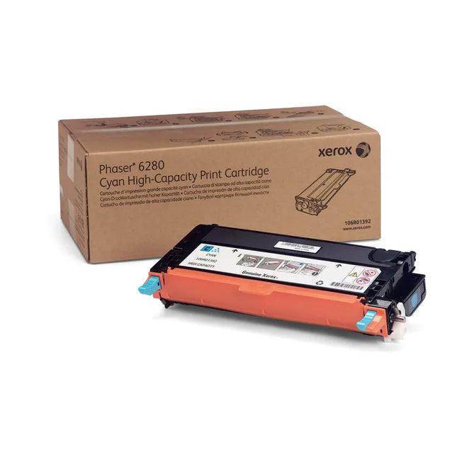 Original Xerox Phaser 6280 High Yield Cyan Toner Cartridge, 106R01392