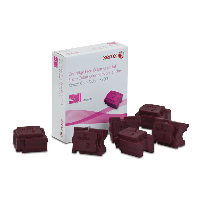 Genuine Xerox ColorQube Ink Magenta, ColorQube 8900 (6 Sticks), 108R01015