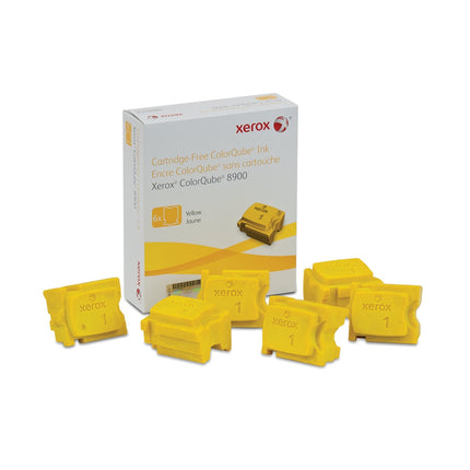 Genuine Xerox ColorQube Ink Yellow, ColorQube 8900 (6 Sticks), 108R01016