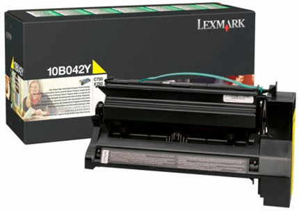 Genuine Lexmark C750 High Yield Yellow Toner Cartridge, 10B042Y