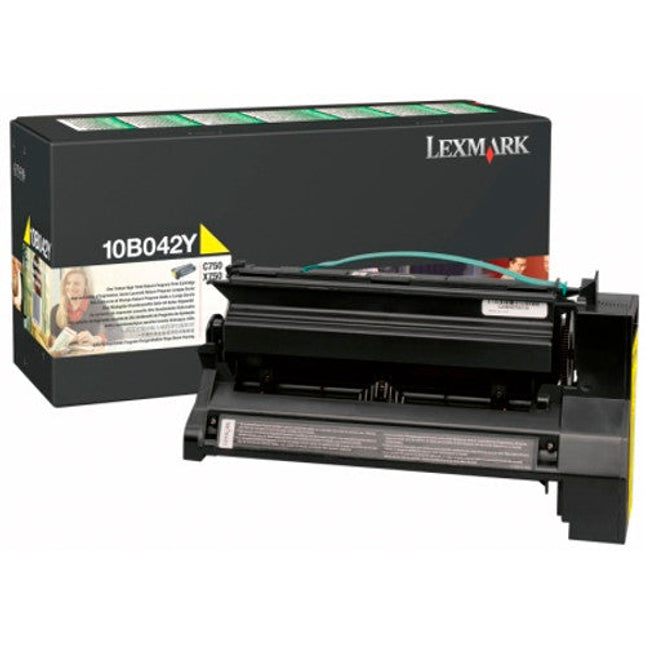 Genuine Lexmark C750 High Yield Yellow Toner Cartridge, 10B042Y