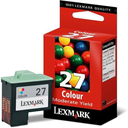 Genuine Lexmark 27 Standard Yield Color Inkjet Cartridge, 10N0227