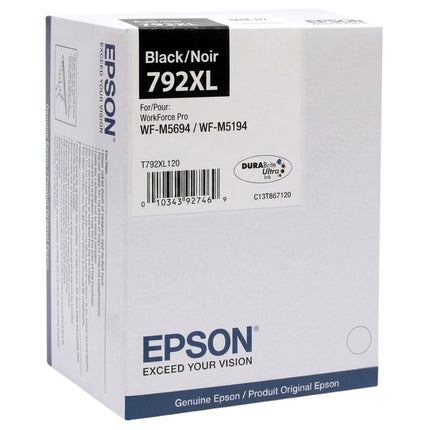 Original Epson 792XL High-Yield Black Ink Cartridge, T792XL120