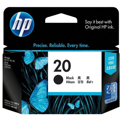 HP 20 Standard-Yield Black Ink Cartridge, C6614A