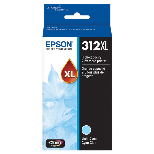 Original Epson 312XL High-Yield Light Cyan Ink Cartridge, T312XL520