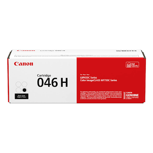 Original Canon 046H High Yield Black Toner Cartridge, 1254C001