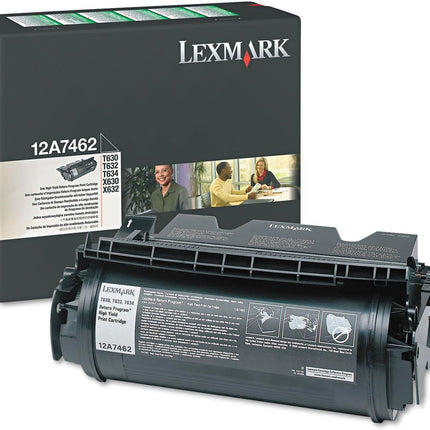 Genuine Lexmark 12A7462 High Yield Black Toner Cartridge