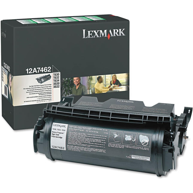 Genuine Lexmark 12A7462 High Yield Black Toner Cartridge