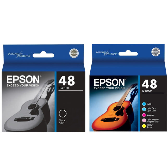 Epson T0489 Black, Cyan, Light Cyan, Magenta, Light Magenta, Yellow Ink Cartridges, Pack Of 6, T048920