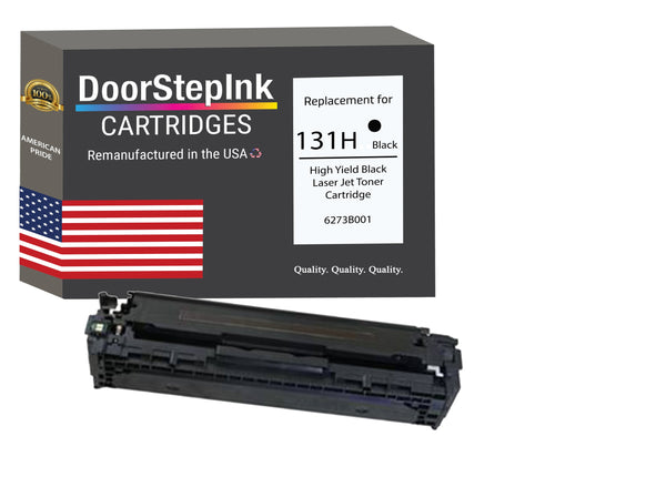 Remanufactured in the USA For Canon 131H High Yield Black LaserJet Toner Cartridge, 6273B001