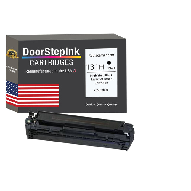 Remanufactured in the USA For Canon 131H High Yield Black LaserJet Toner Cartridge, 6273B001