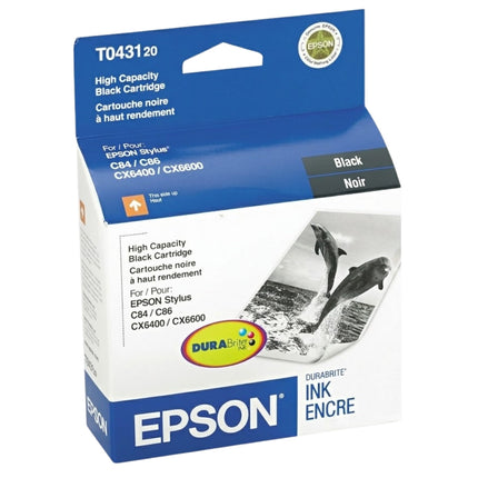 Epson T043120 Black High Yield OEM Genuine Ink Cartridge