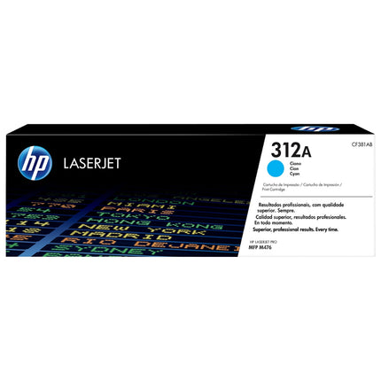 
Genuine HP 312A Cyan LaserJet Toner Cartridge, CF381A
