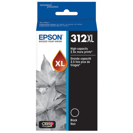 Original Epson 312XL High-Yield Black Ink Cartridge, T312XL120