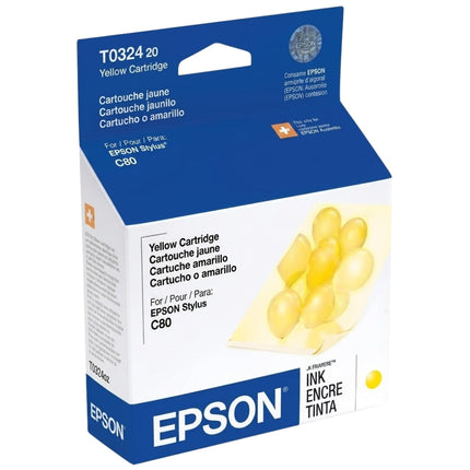 Original Epson T032 Standard-Yield Yellow Ink Cartridge, T032420