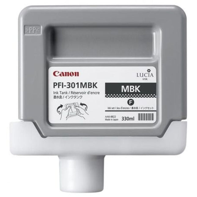 Canon PFI-301MBK Standard-Yield Matte Black Ink Cartridge, 1485B001AA
