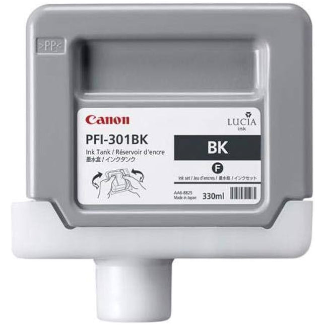 Canon PFI-301BK Standard-Yield Black Ink Cartridge, 1486B001AA