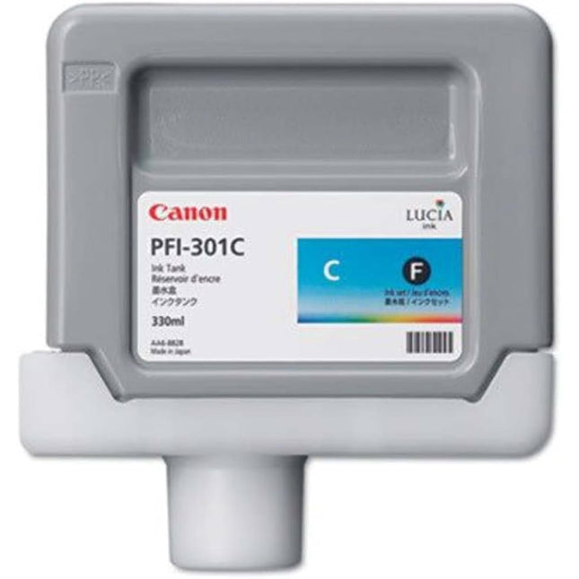 Canon PFI-301C Standard-Yield Cyan Ink Cartridge, 1487B001AA