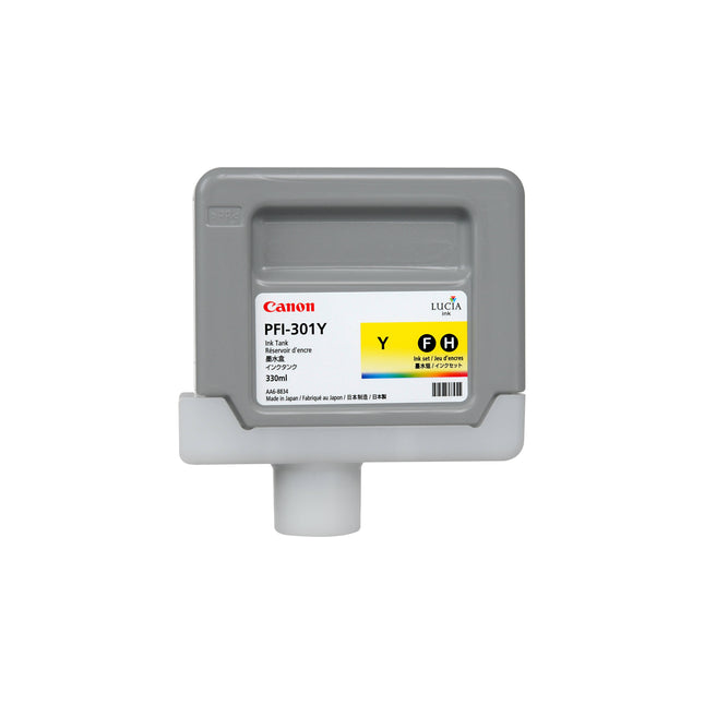 Canon PFI-301Y Standard-Yield Yellow Ink Cartridge, 1489B001AA