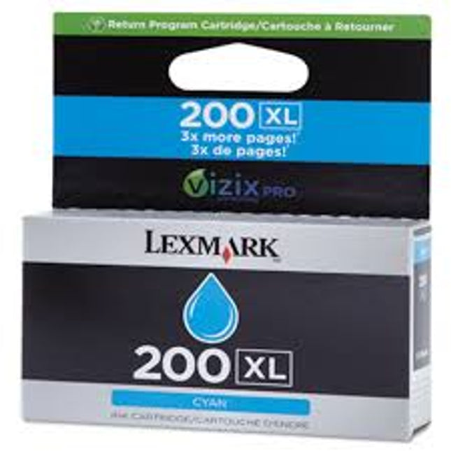 Original Lexmark 200xl High Yield Cyan Ink Cartridge, 14L0175