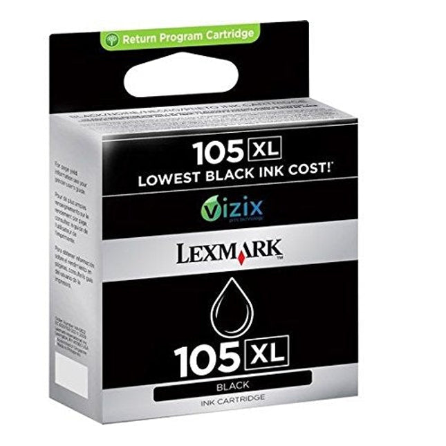 Genuine Lexmark 105XL High-Yield Black Inkjet Cartridge, 14N0822