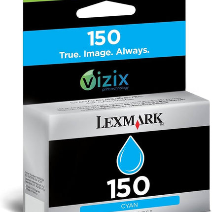 Genuine Lexmark 150 Standard Yield Cyan Inkjet Cartridge, 14N1608