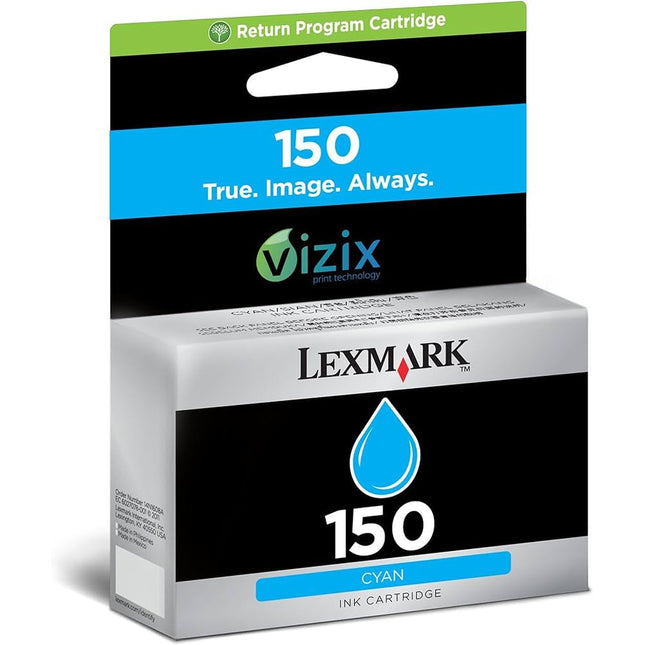 Genuine Lexmark 150 Standard Yield Cyan Inkjet Cartridge, 14N1608