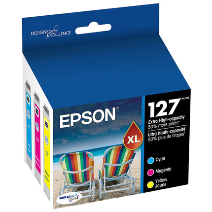 Original Epson 127XL Cyan, Magenta and Yellow ink cartridge