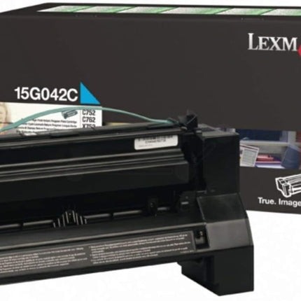 Genuine Lexmark C752 High Yield Cyan Toner Cartridge, 15G042C