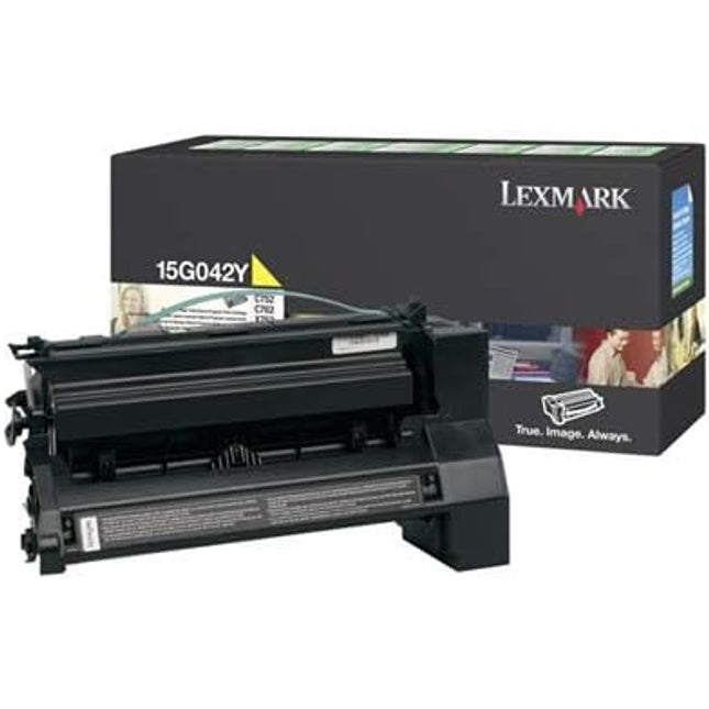 Genuine Lexmark C752 High Yield Yellow Toner Cartridge, 15G042Y
