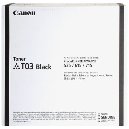 Genuine Canon T03 Standard Yield Black Toner Cartridge, 2725C001